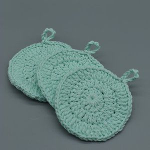 Hand Crafted Crochet Reusable Cotton Rounds Face Set of Three